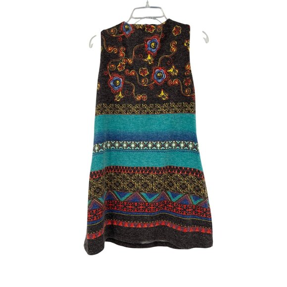 Estelle Multicolor Sleeveless Knit Dress With Front Zipper & Floral Pattern Wome - Picture 2 of 8